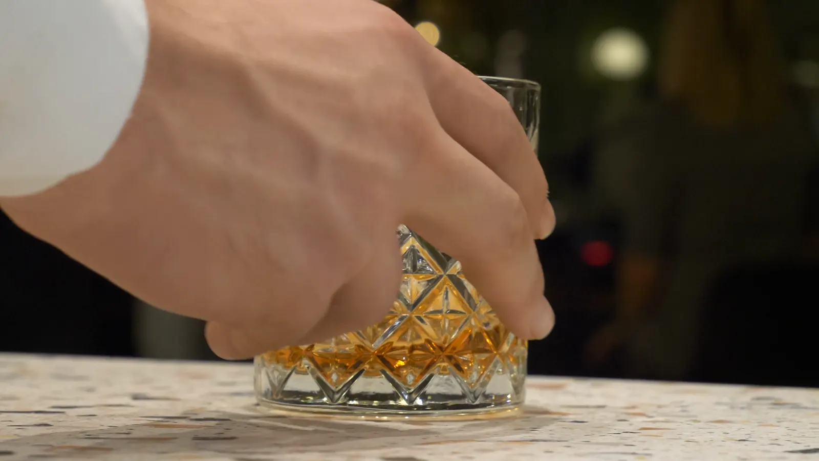 Cut-crystal glass on the Maison counter